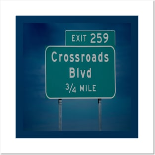Crossroads Blvd road sign Posters and Art